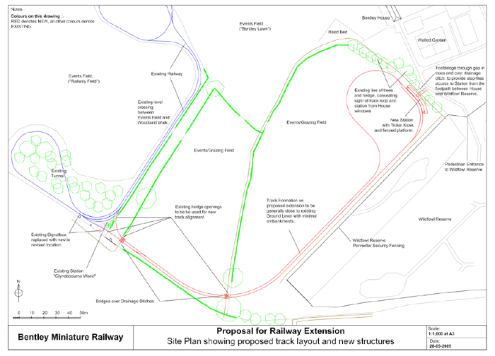 Extension plan for Bentley Miniature Railway