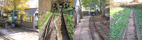 Track replacement works underway removes all track at Bentley Central