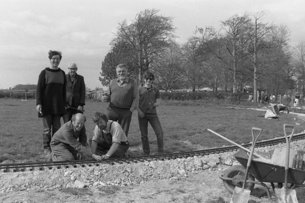 Completing the last rail joint in May 1985