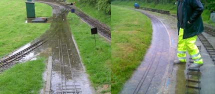 Waterlogged rail tracks
